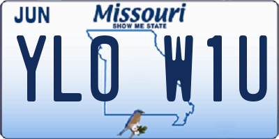 MO license plate YL0W1U