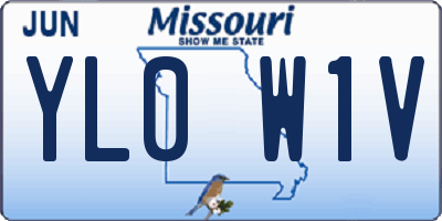 MO license plate YL0W1V