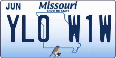 MO license plate YL0W1W