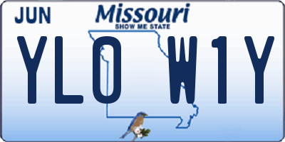 MO license plate YL0W1Y