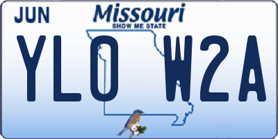 MO license plate YL0W2A