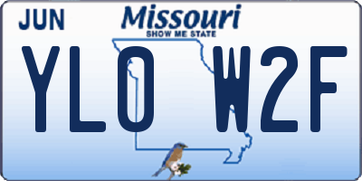 MO license plate YL0W2F