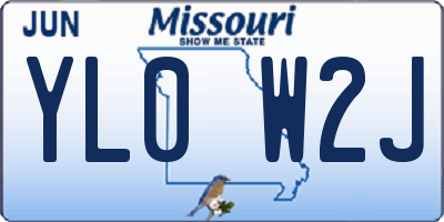 MO license plate YL0W2J