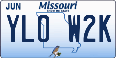 MO license plate YL0W2K