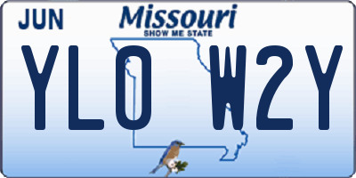 MO license plate YL0W2Y