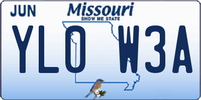 MO license plate YL0W3A