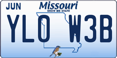 MO license plate YL0W3B