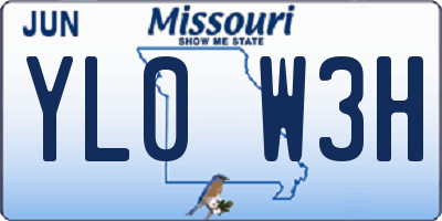 MO license plate YL0W3H