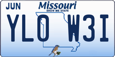 MO license plate YL0W3I