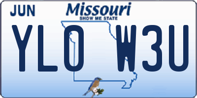 MO license plate YL0W3U