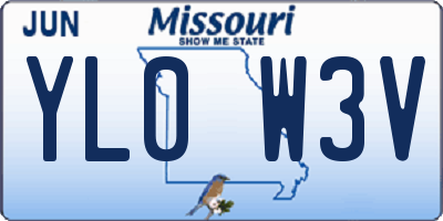 MO license plate YL0W3V