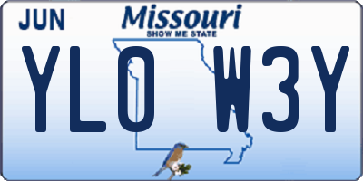 MO license plate YL0W3Y