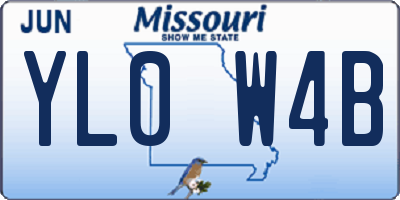 MO license plate YL0W4B