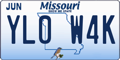 MO license plate YL0W4K