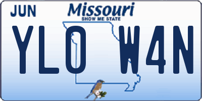 MO license plate YL0W4N