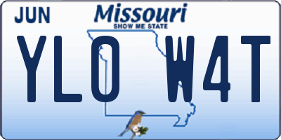 MO license plate YL0W4T