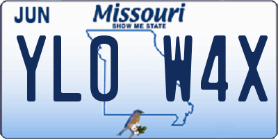 MO license plate YL0W4X