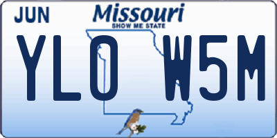 MO license plate YL0W5M