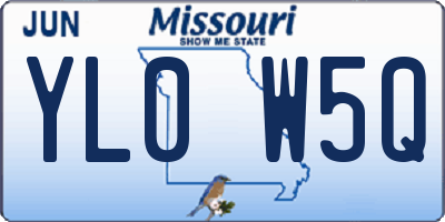 MO license plate YL0W5Q