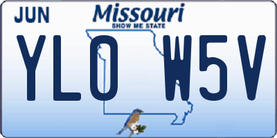 MO license plate YL0W5V