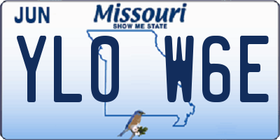 MO license plate YL0W6E