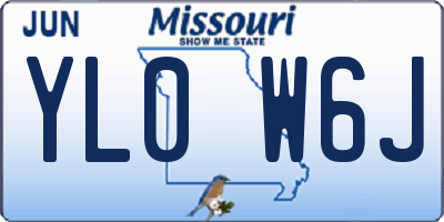MO license plate YL0W6J
