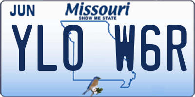 MO license plate YL0W6R