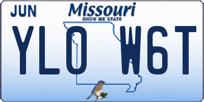 MO license plate YL0W6T