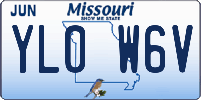 MO license plate YL0W6V