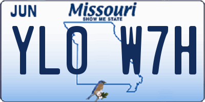 MO license plate YL0W7H