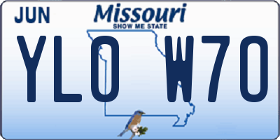 MO license plate YL0W7O