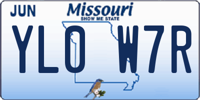 MO license plate YL0W7R