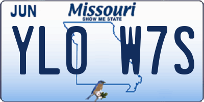 MO license plate YL0W7S