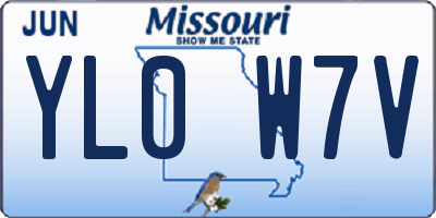 MO license plate YL0W7V
