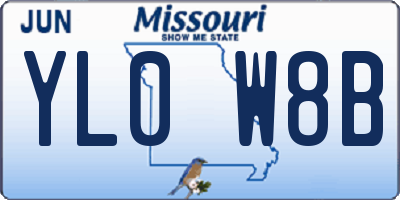 MO license plate YL0W8B