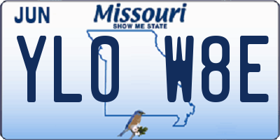 MO license plate YL0W8E