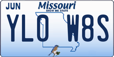 MO license plate YL0W8S