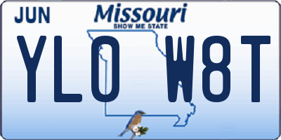 MO license plate YL0W8T