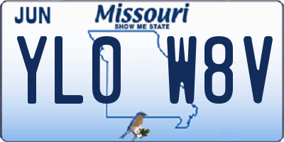 MO license plate YL0W8V