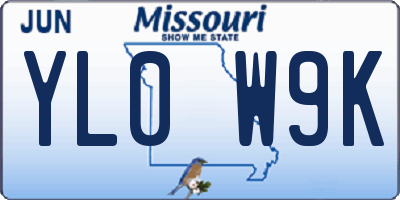 MO license plate YL0W9K