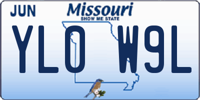 MO license plate YL0W9L