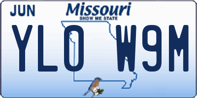 MO license plate YL0W9M