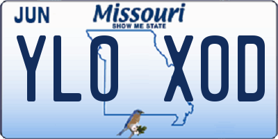 MO license plate YL0X0D