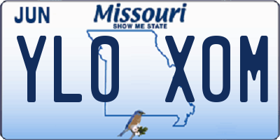 MO license plate YL0X0M