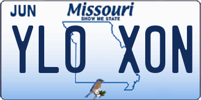 MO license plate YL0X0N