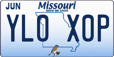 MO license plate YL0X0P