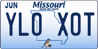 MO license plate YL0X0T