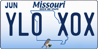 MO license plate YL0X0X