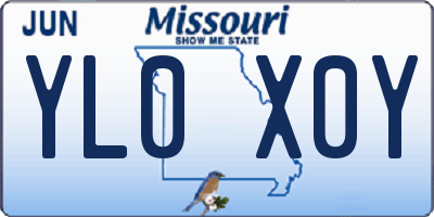 MO license plate YL0X0Y