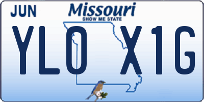 MO license plate YL0X1G